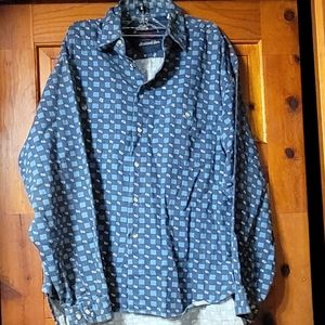 "Woodhouse" Sz Lg Button down cotton plaid shirt